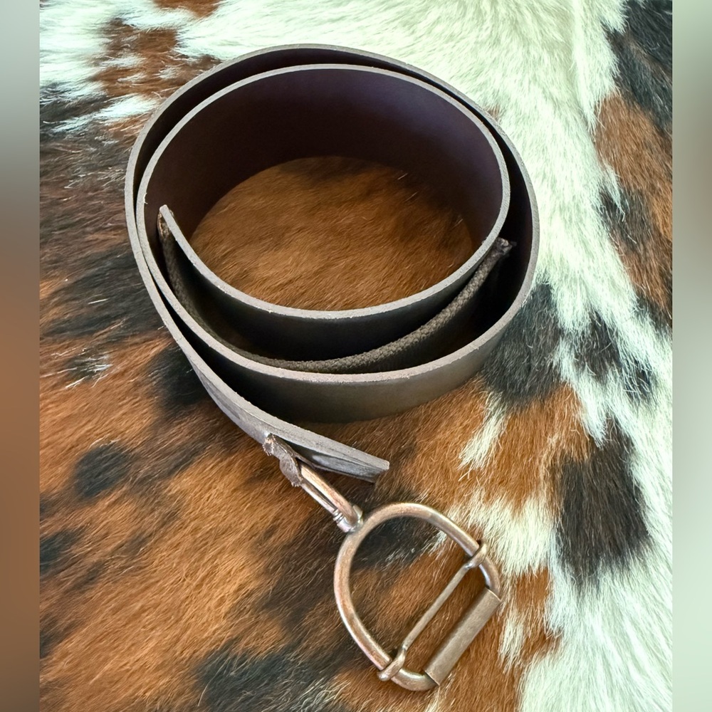 Isabel Marant & Cie wide leather belt stirrup ring buckle 38 M France - Picture 2 of 14